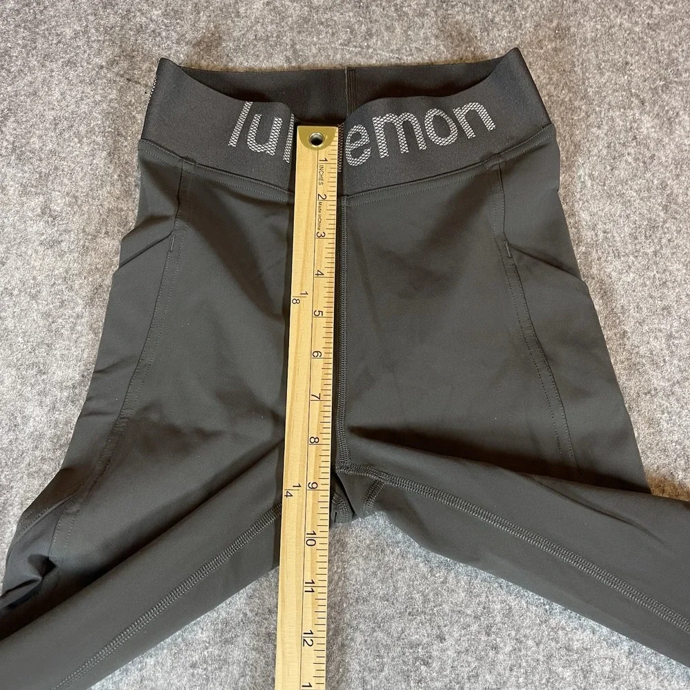 Lululemon‎ Youth Leggings Spell out Waistband Elastic Stretch Pull On Size 2